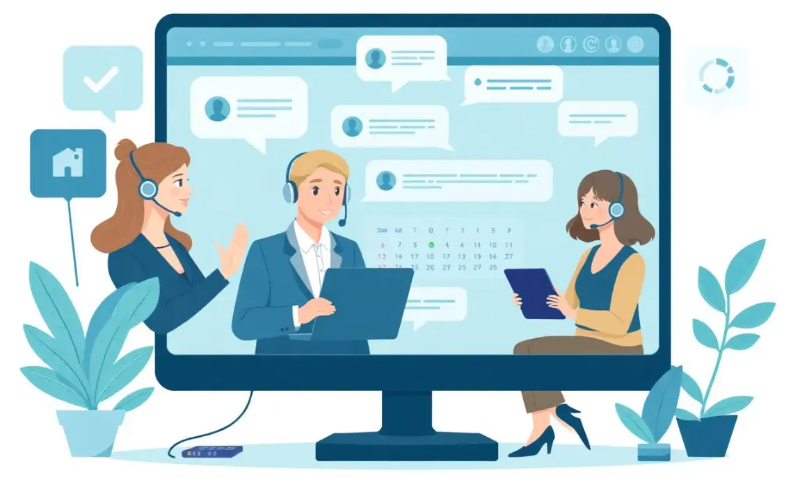 Customer service team at work